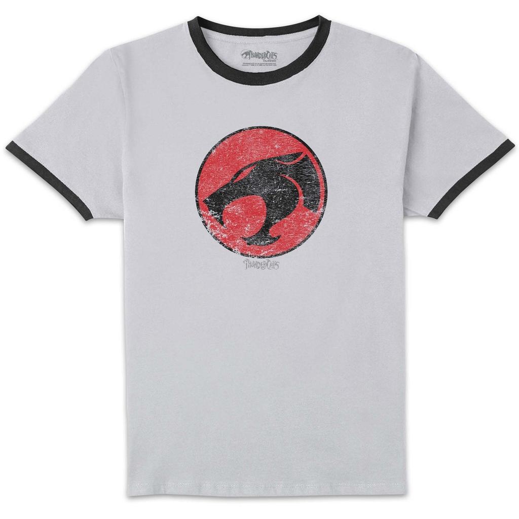 Thundercats Thundercats Retro Logo Unisex Ringer T-Shirt - White/Black