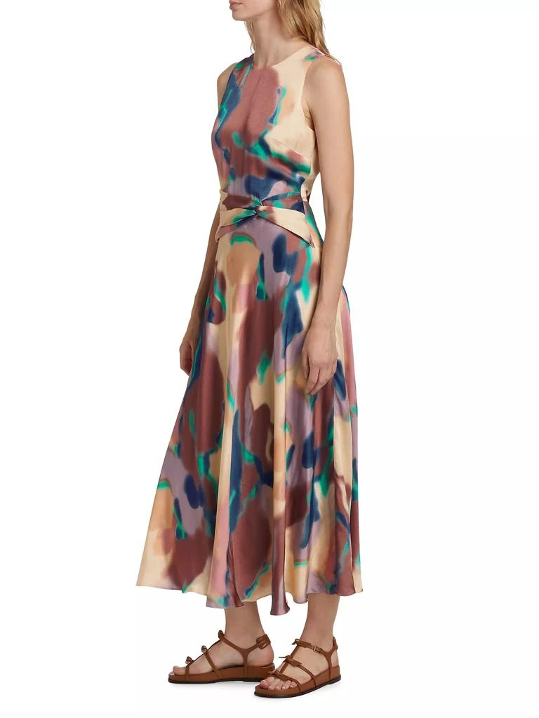 Tanya Taylor Christine Twisted-Waist Ink Wash Dress 4