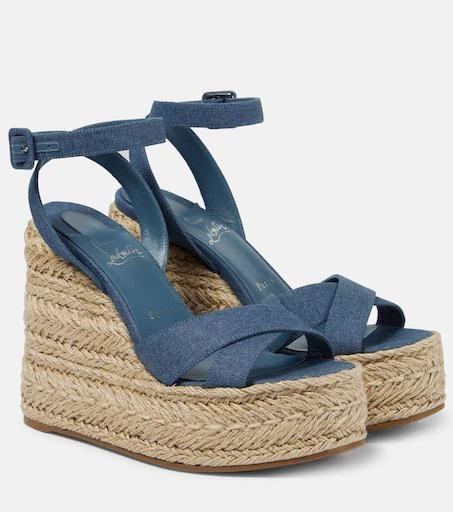 Christian Louboutin Mariza Zeppa canvas espadrille sandals  display picture 3