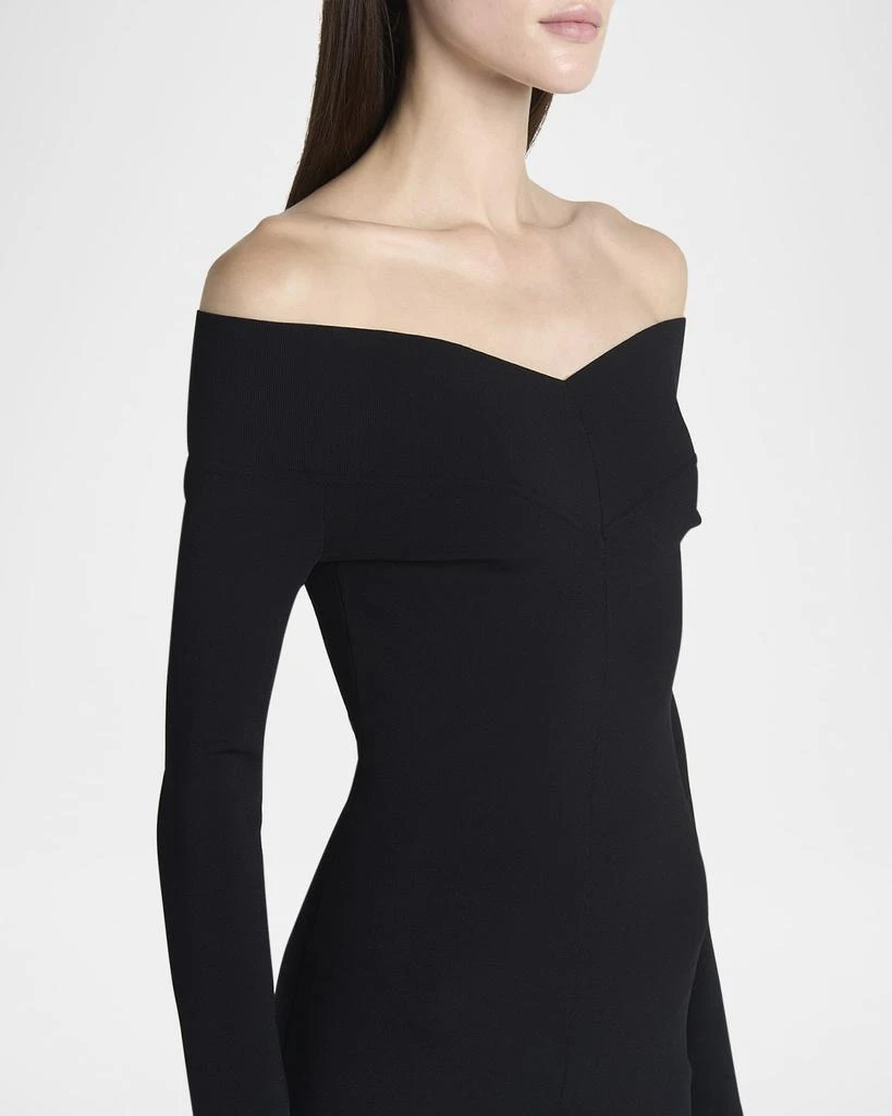Stella McCartney Off-the-Shoulder Compact Knit Midi Dress 5