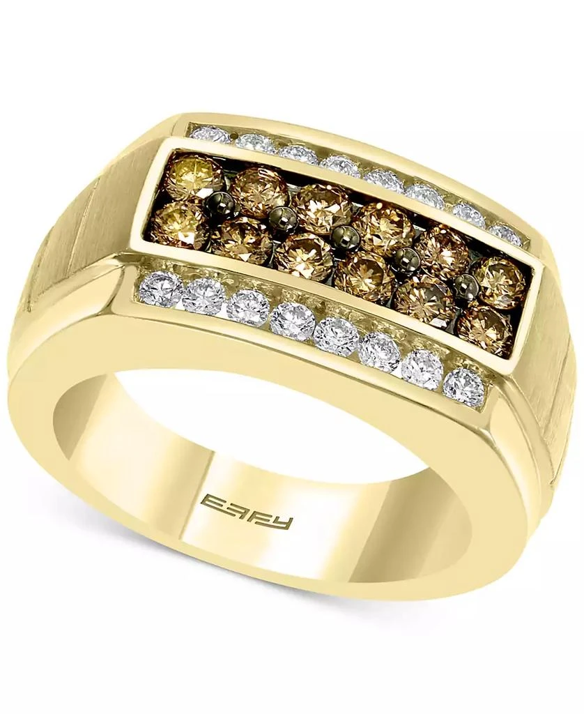 Effy EFFY® Men's Multi-Color Diamond Ring (1-3/8 ct. t.w.) in 14k Gold 1