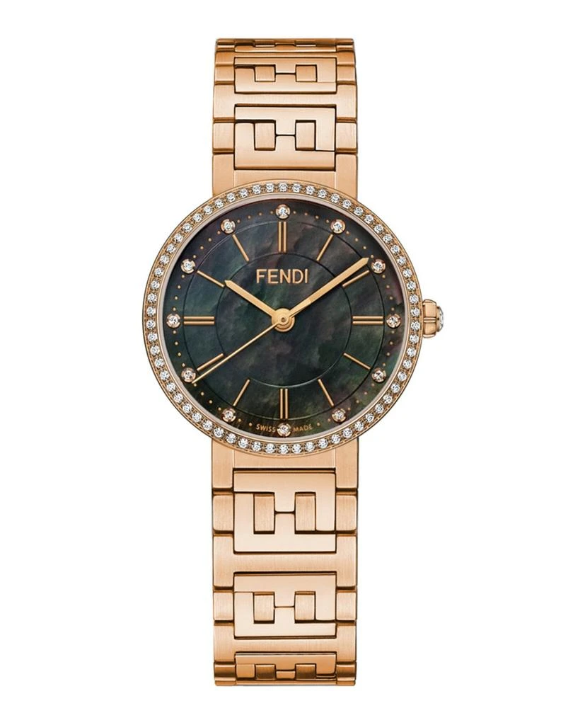 Fendi Womens Rose Gold 19mm Green Diamond Face Watch Fendi Forever IP Rose Goldtone Stainless Steel, Malachite  main image 2