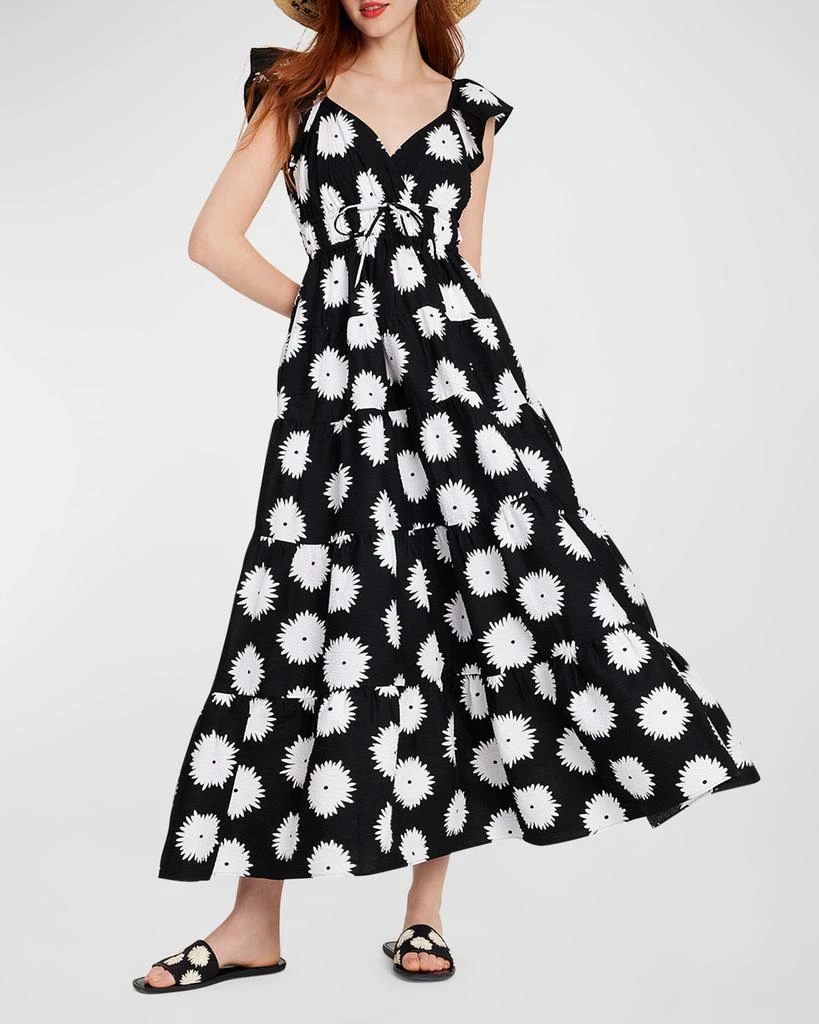 Kate Spade pom pom tiered floral-print maxi dress 1