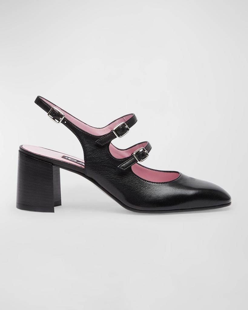 Carel Banana Leather Mary Jane Slingback Pumps