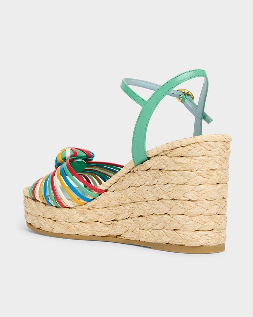 Valentino Royal Leather Heart Wedge Espadrilles