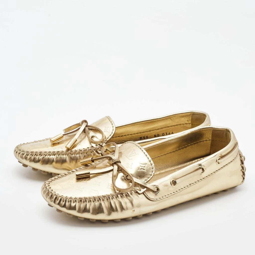 Louis Vuitton Louis Vuitton Gold Leather Gloria  Loafers Size  35 2