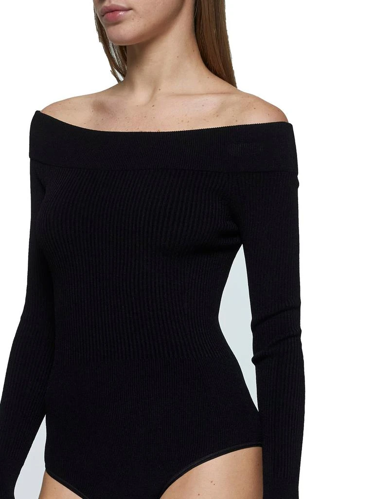 Alaïa Alaïa Off-Shoulder Ribbed Bodysuit 5