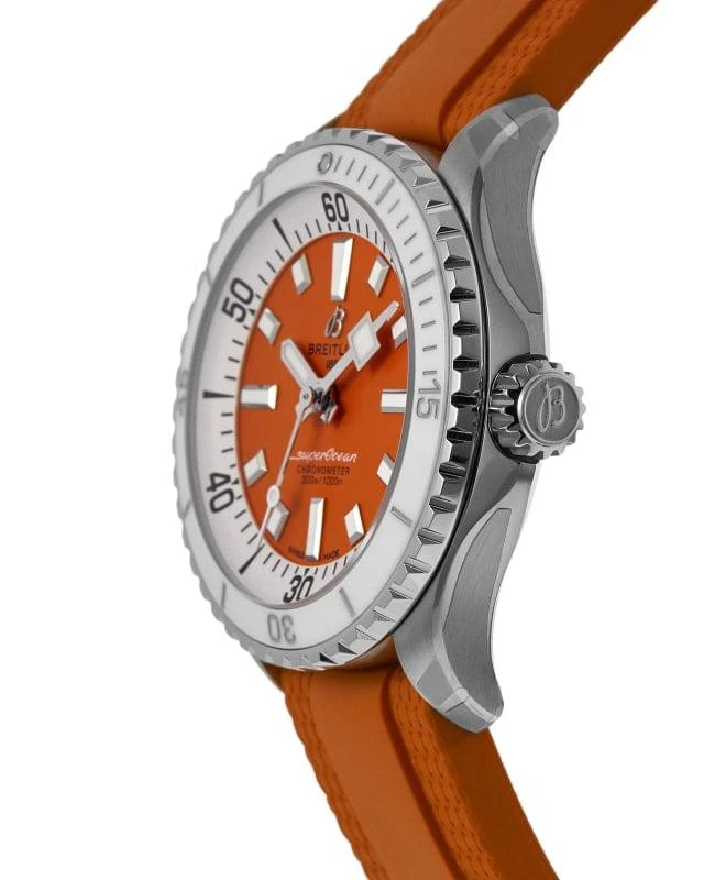 BREITLING Breitling Superocean Automatic 36 Orange Dial Rubber Strap Women's Watch A17377211O1S1 2