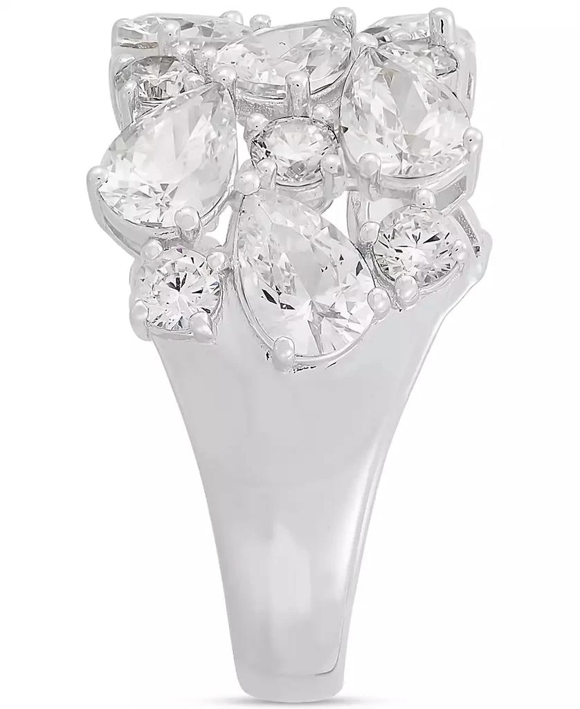 Arabella Cubic Zirconia Mixed Cut Cluster Statement Ring in Sterling Silver 5