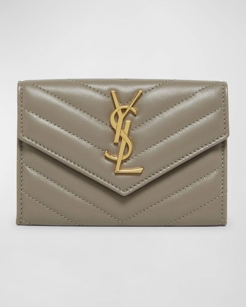Yves Saint Laurent YSL Monogram Small Flap Wallet in Smooth Leather 1