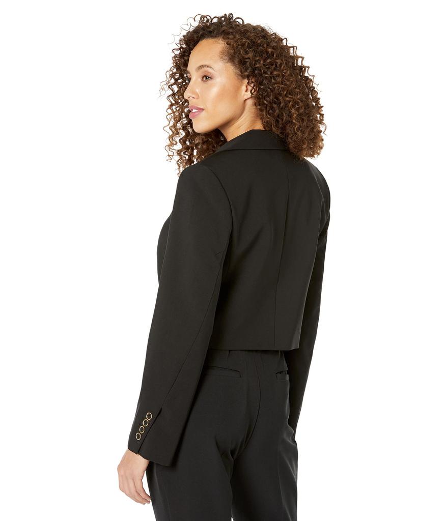 Vince Camuto Poly Base Notch Collard Crop Jacket