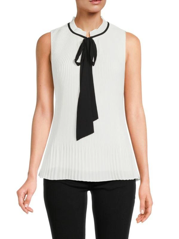 DKNY Pleated Tie Front Blouse 1