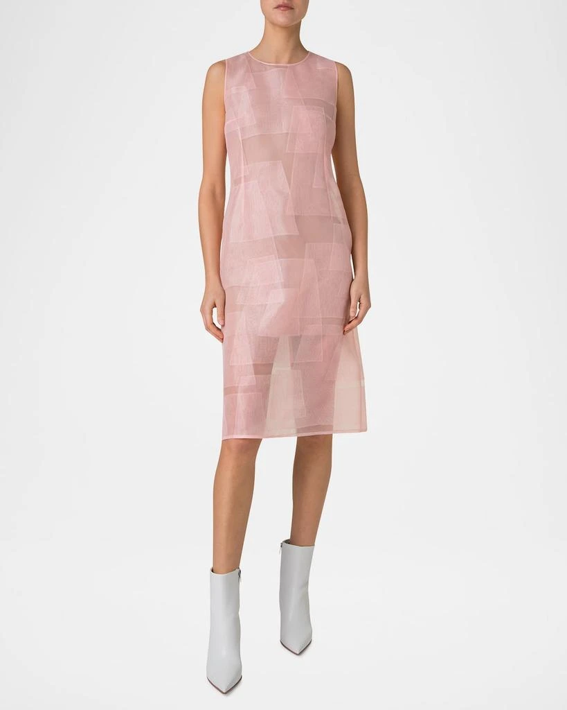 Akris Layered Trapezoid Techno Organza Sleeveless Dress 4