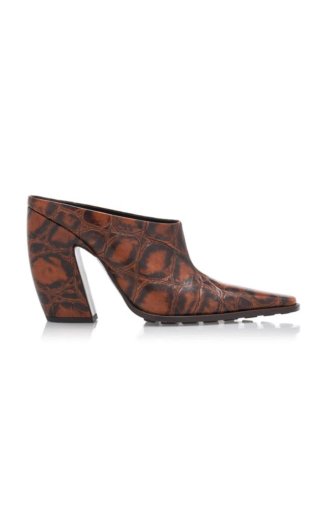 Bottega Veneta Bottega Veneta - Tex Croc-Embossed Leather Mules - Brown - IT 41 - Moda Operandi 1