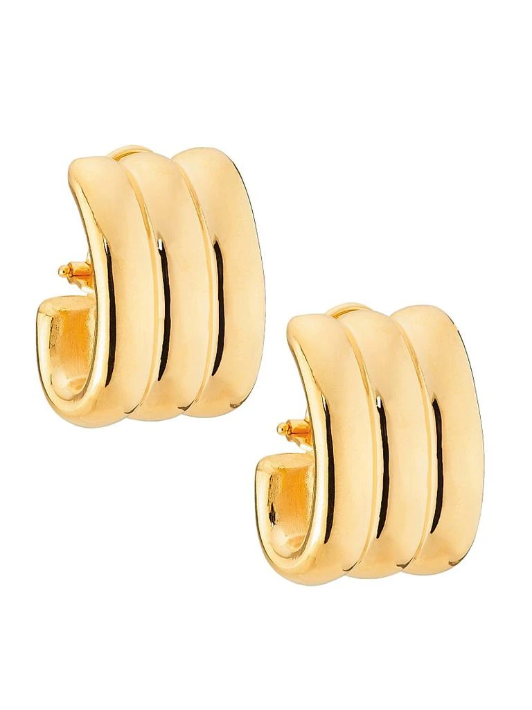 Roberto Coin 18K Yellow Gold Fluted Hoop Earrings/19MM x 26MM
