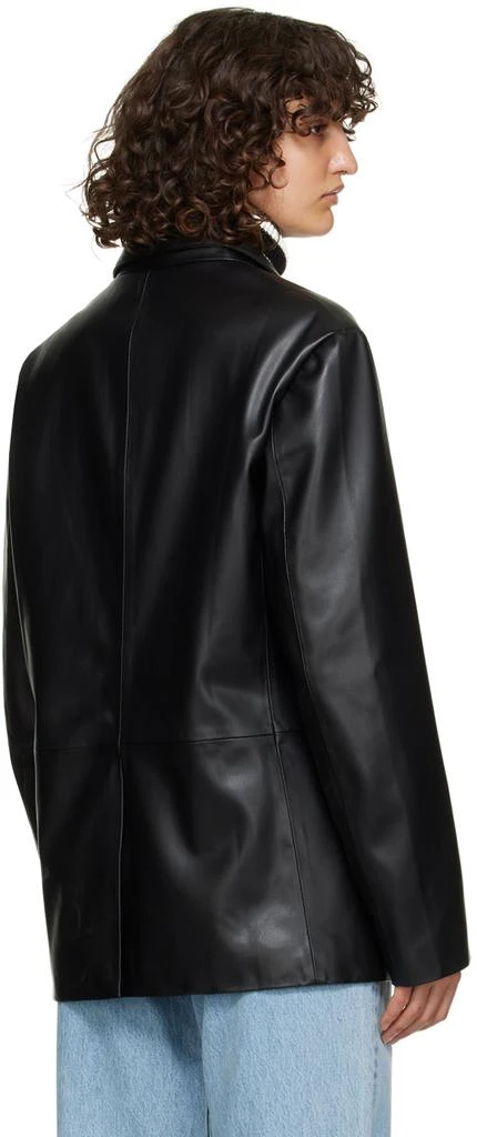 The Frankie Shop Black Olympia Faux-Leather Blazer 3