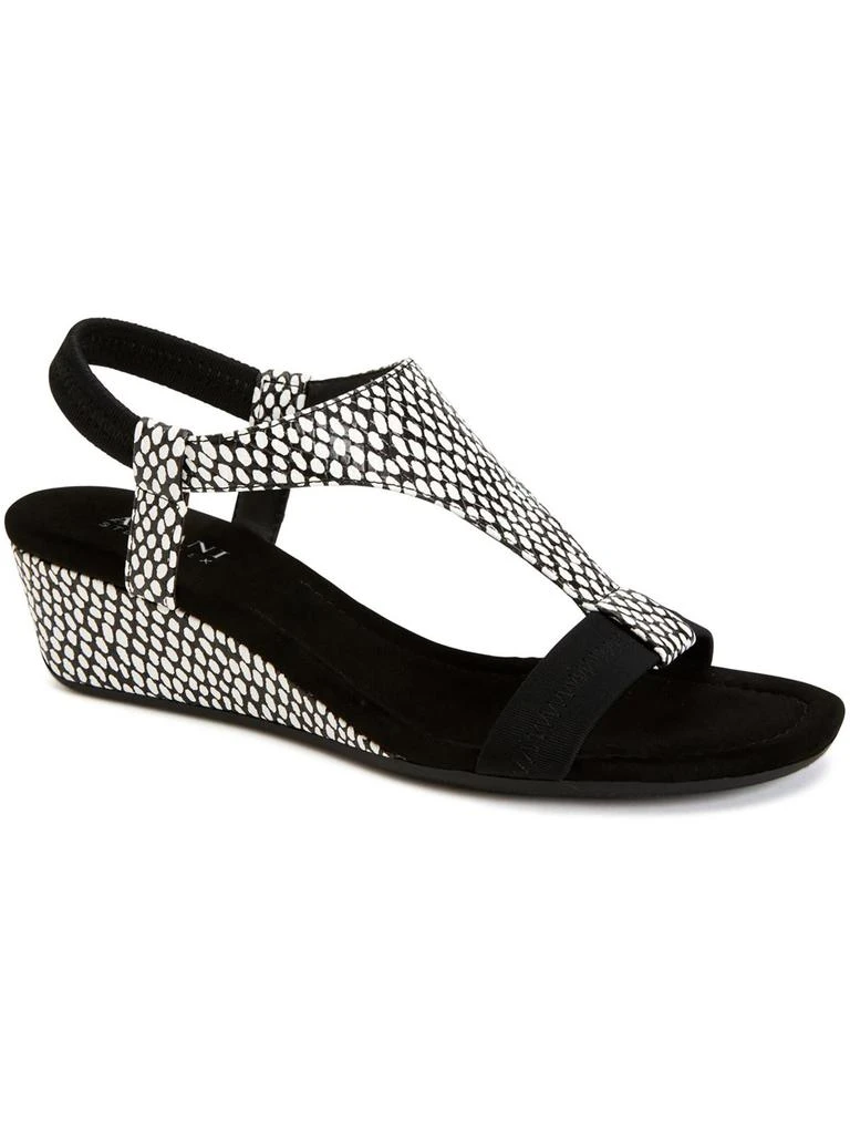Alfani Vacanza Womens Faux Leather Wedge Sandals 8