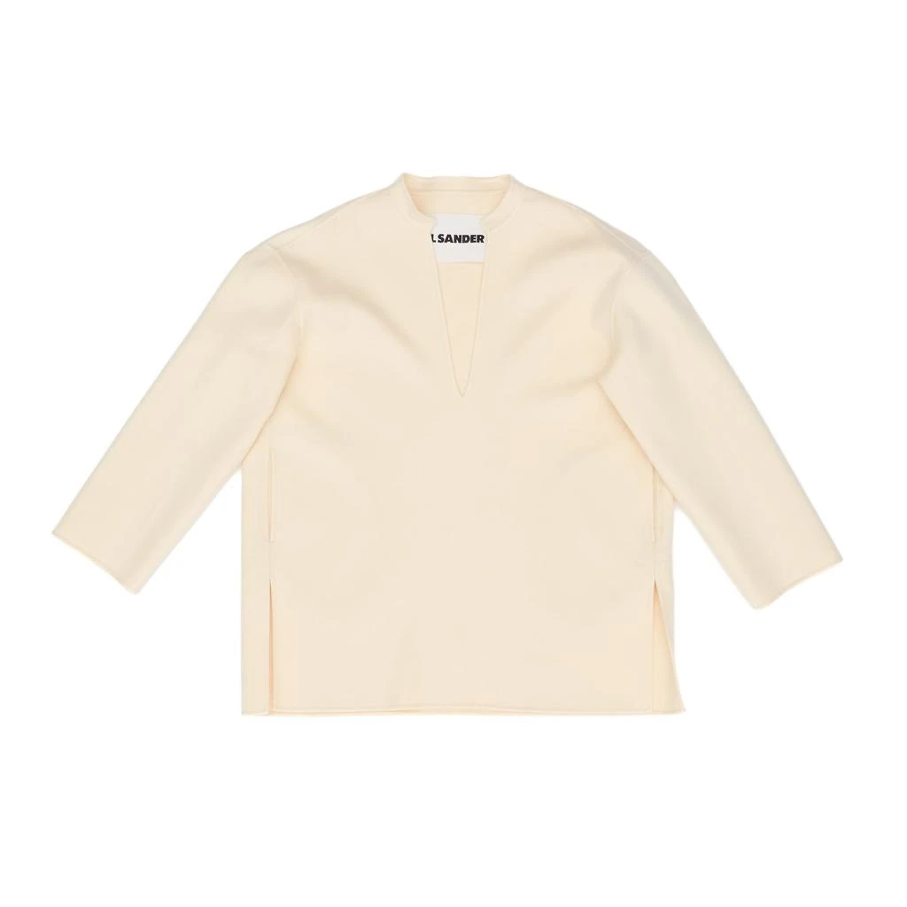 Jil Sander Jil Sander Long-Sleeved V-Neck Top from Cettire