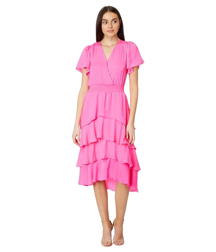 Vince Camuto Four Teir Layered Dress With V Neck 1