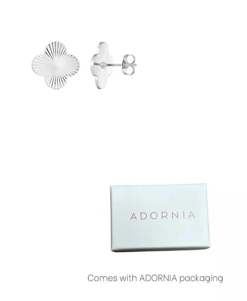 ADORNIA Silver Prismatic Clover Stud Earrings 3