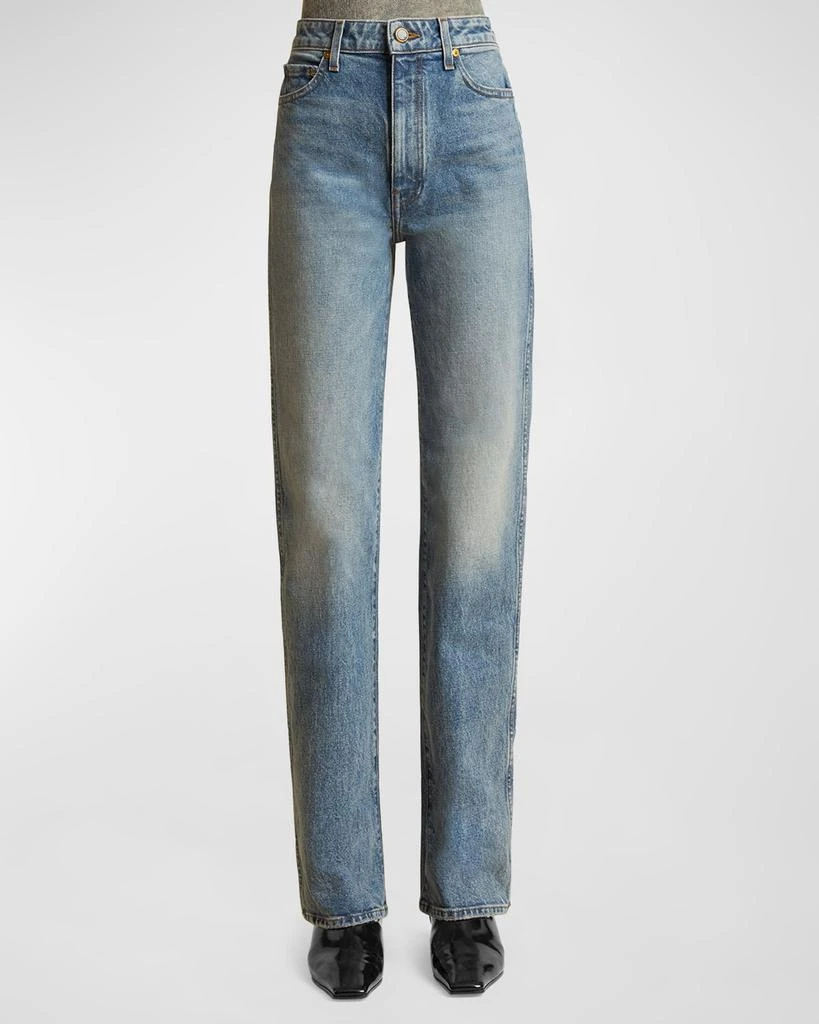 Khaite Danielle High-Rise Straight-Leg Jeans 4
