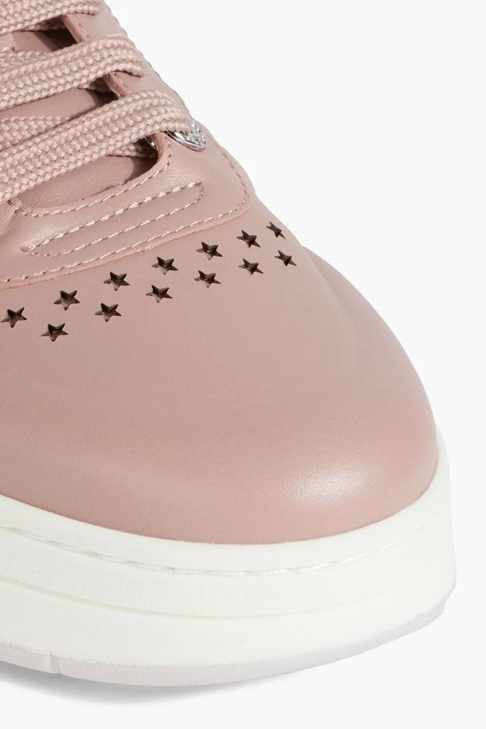 Jimmy Choo Hawaii perforated glittered leather sneakers 4
