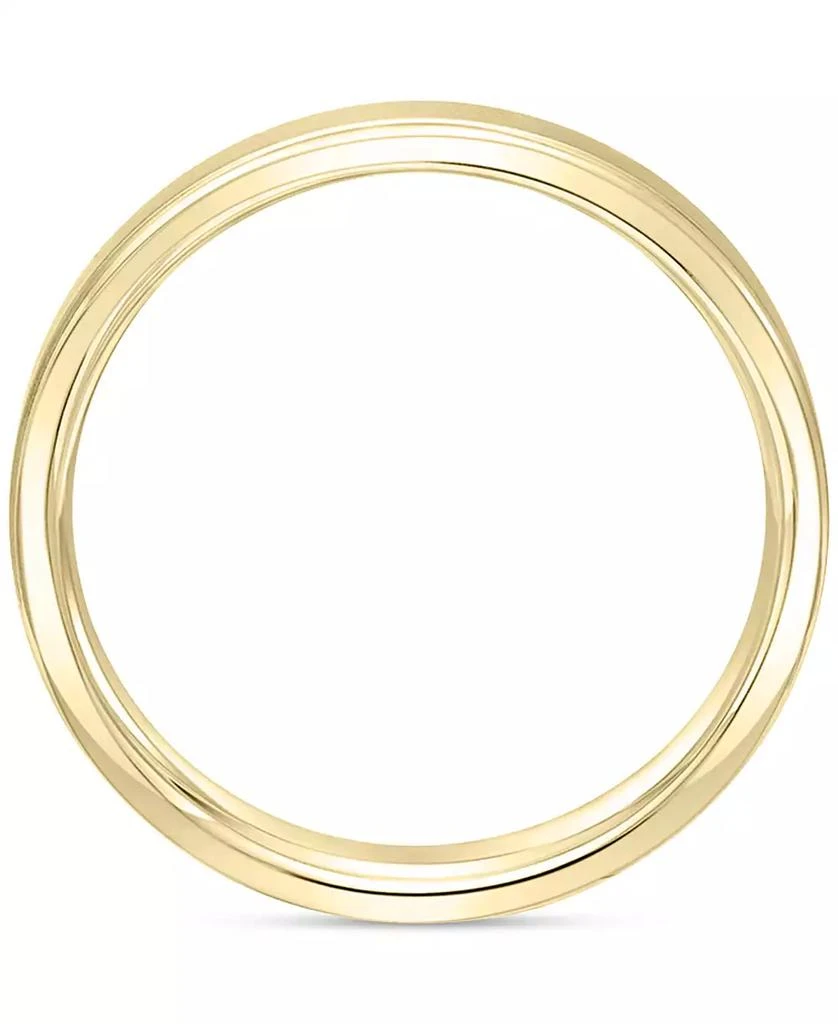 Macy's Men's Satin Finish Beveled Edge Band in 18k Gold-Plated Sterling Silver (Also in Sterling Silver) 5