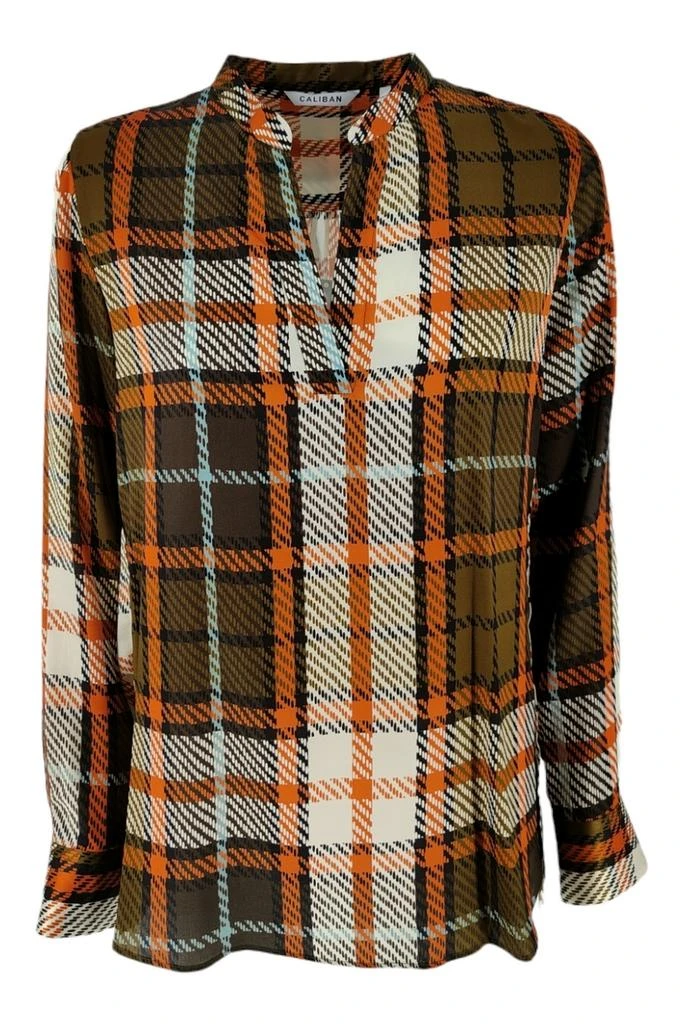 caliban dress shirts CALIBAN Blue Micro Check Dress Shirt Cotton Spread Collar Slim Fit 15 1/2 39
