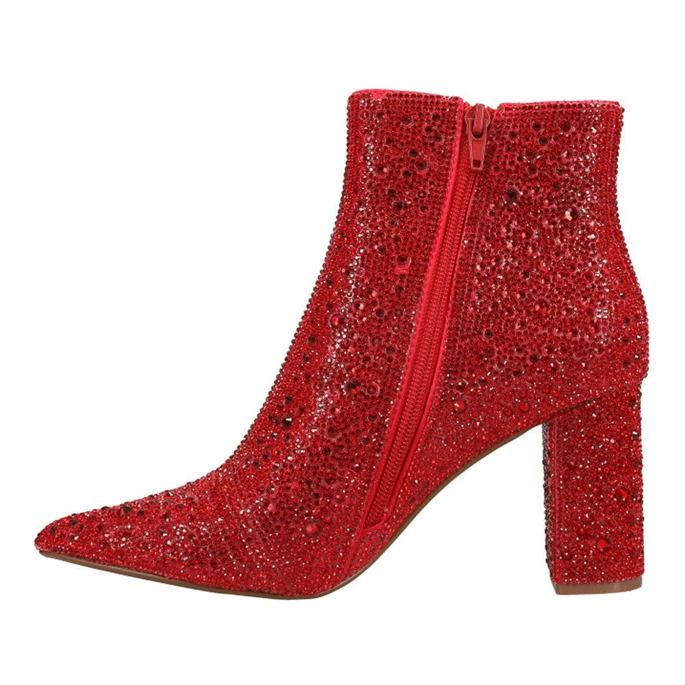 Betsey Johnson Cady Rhinestone Zippered Booties 3