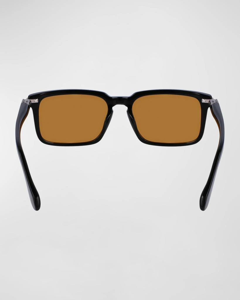 Salvatore Ferragamo Men's Gancini Evolution Acetate Rectangle Sunglasses 5