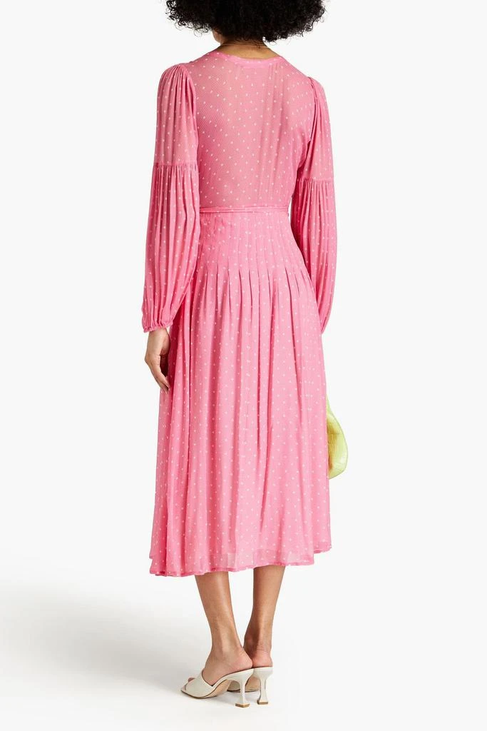 LOVESHACKFANCY Bevelyn polka-dot chiffon midi wrap dress 3