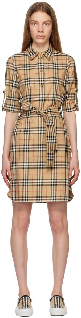 Burberry Beige Vintage Check Minidress