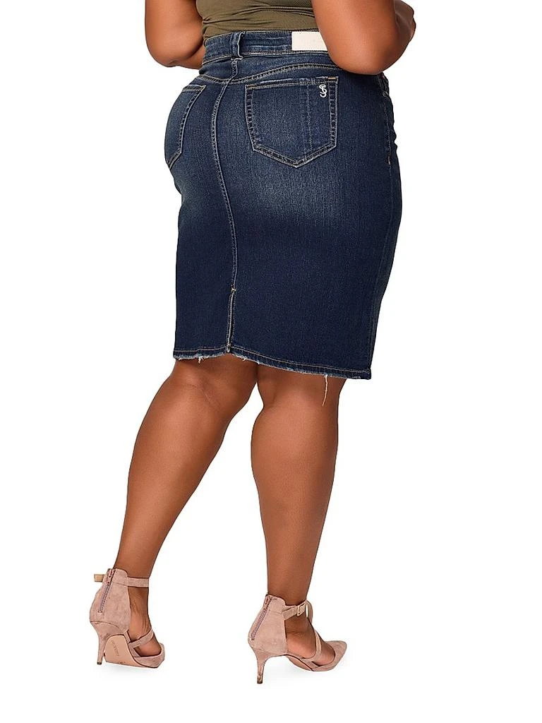 Slink Jeans Virginia Stretch-Denim Knee-Length Skirt 3