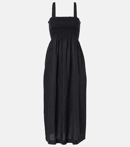 Heidi Klein La Bocana shirred linen midi dress 1