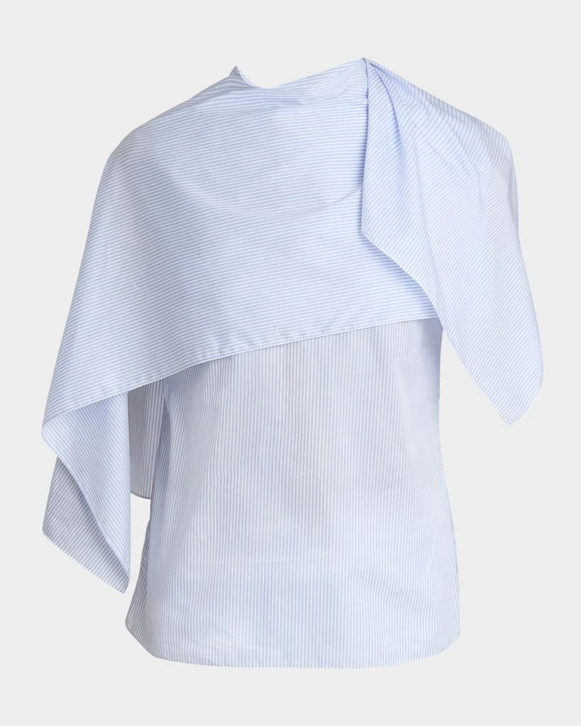 Salvatore Ferragamo Striped Poplin Handkerchief Blouse 1