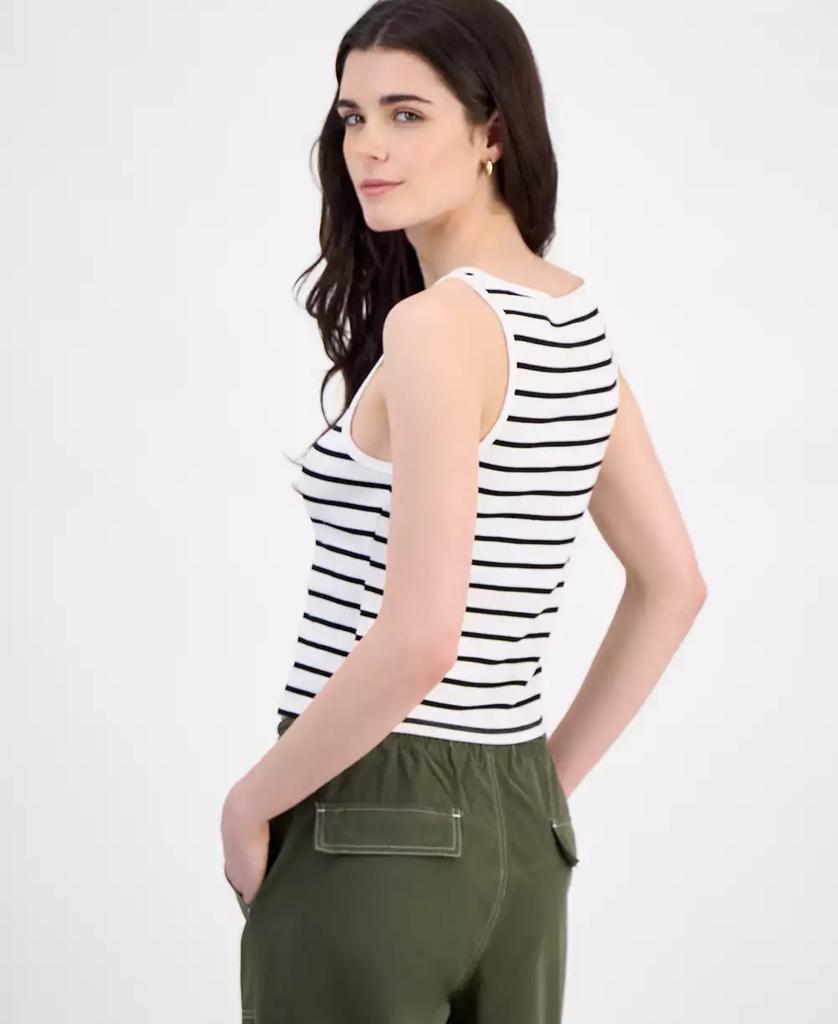Ultra Flirt Juniors' Striped Boat-Neck Tank Top