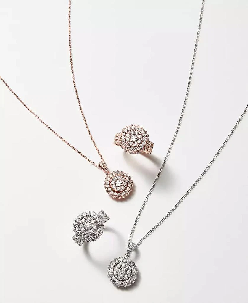Effy EFFY Halo Cluster Pendant Necklace (1-1/5 ct. t.w.) in 14k White or Yellow Gold 3
