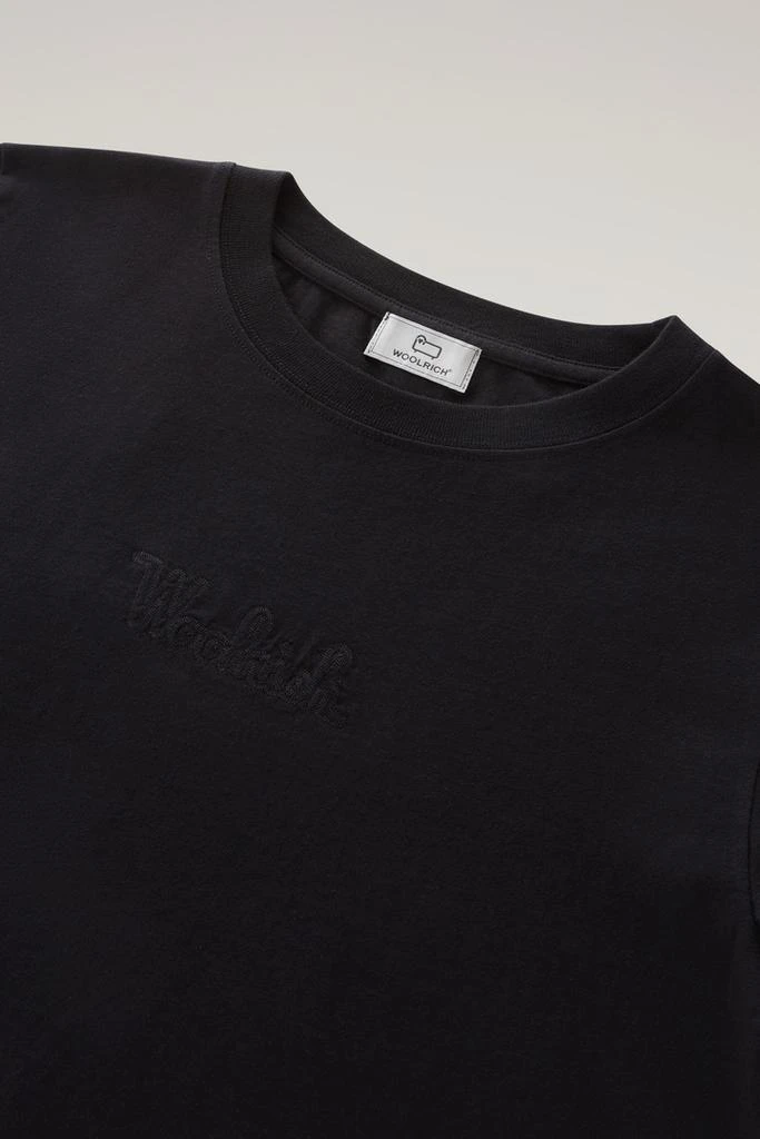 Woolrich Pure Cotton T-Shirt with an Embroidered Logo - Women - Black 2
