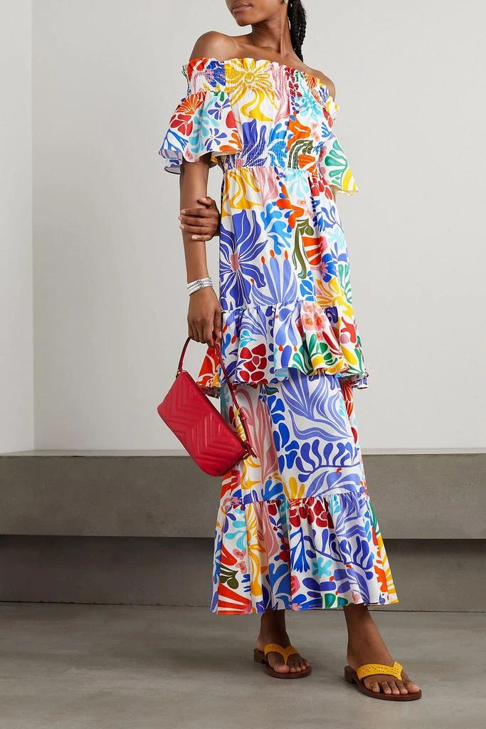 Borgo de Nor Elena off-the-shoulder printed cotton-poplin maxi dress 2