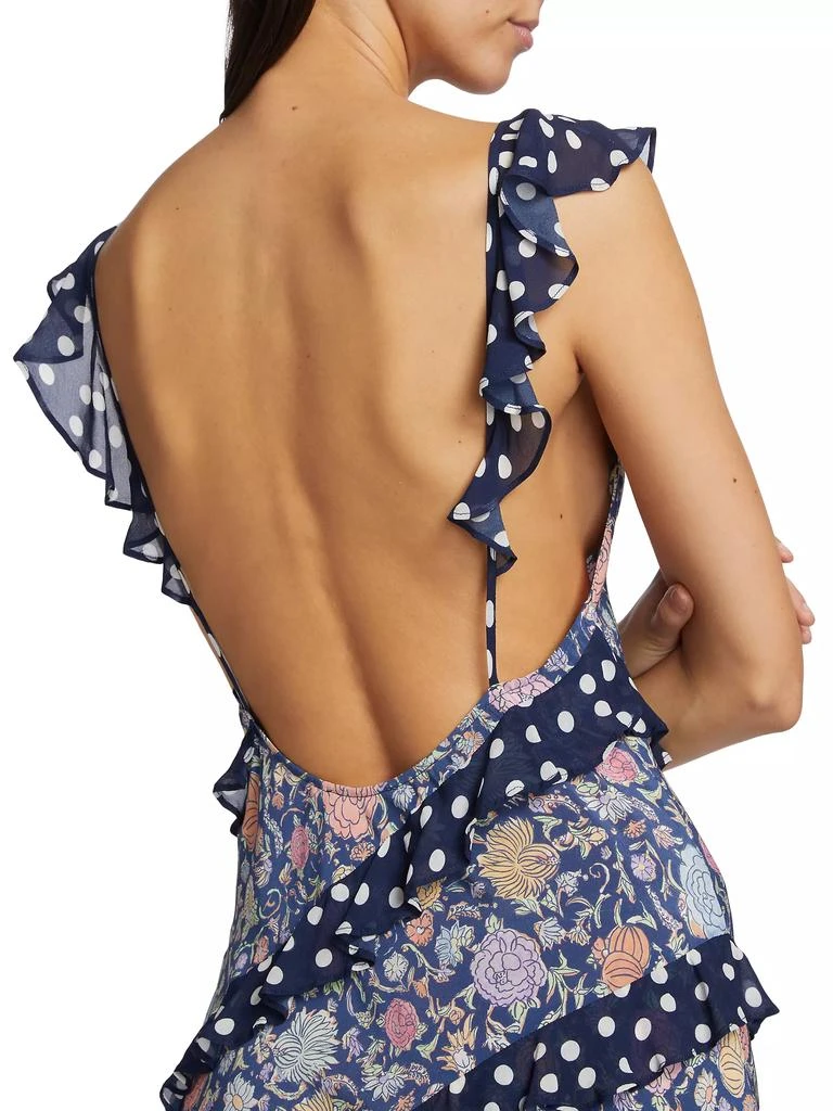 Rixo Gail Floral Ruffle Maxi Dress 6