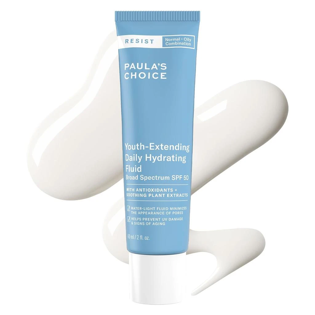 Paula's Choice Paula's Choice RESIST Daily Hydrating Fluid Face Moisturizer with SPF 50 Sunscreen, Face Sunscreen for Oily Skin, Chamomile & Vitamin E, UVA/UVB Protection, Fragrance-Free, TSA Friendly