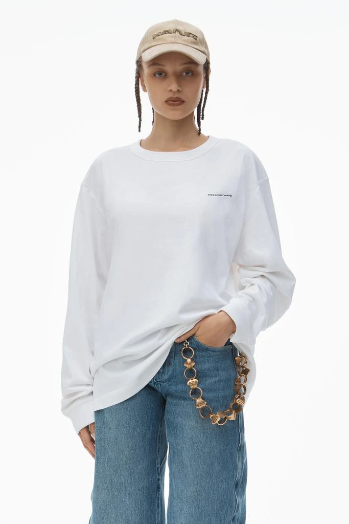 Alexander Wang UNISEX LONG SLEEVE TEE IN HIGH TWIST JERSEY 1