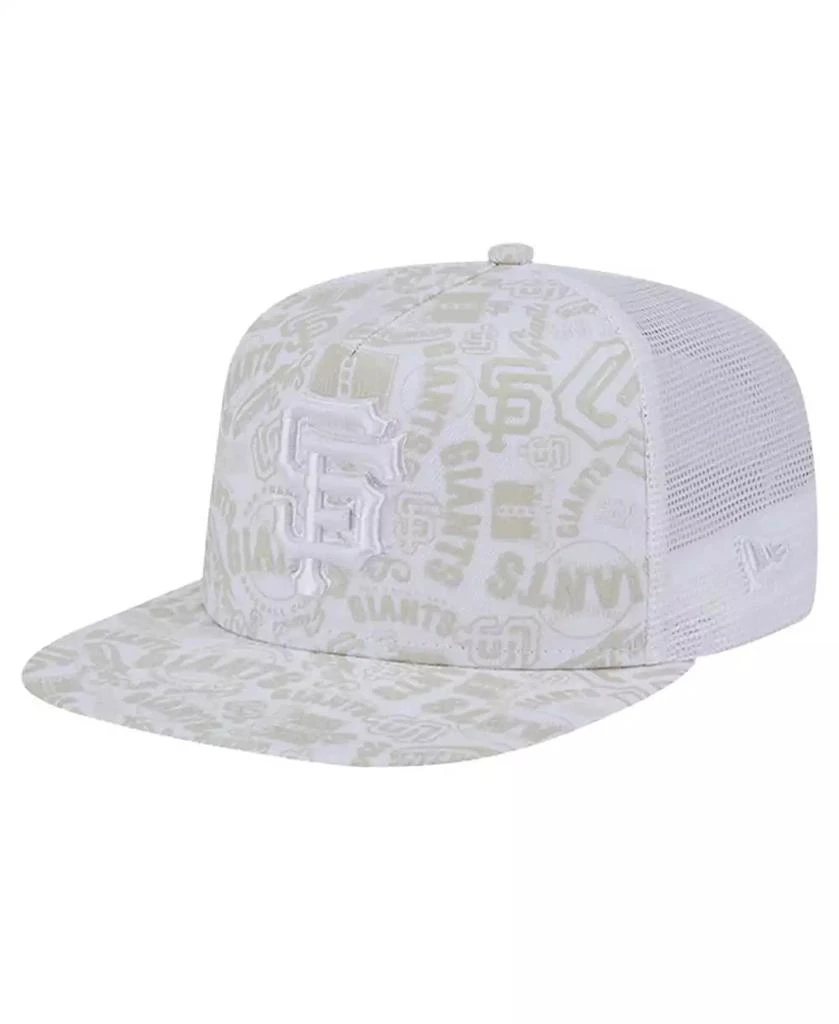 New Era Men's White San Francisco Giants Logo Dunes A-Frame Trucker 9FIFTY Snapback Hat 1