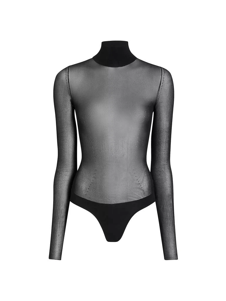 Khaite Tallin Sheer Turtleneck Bodysuit 1