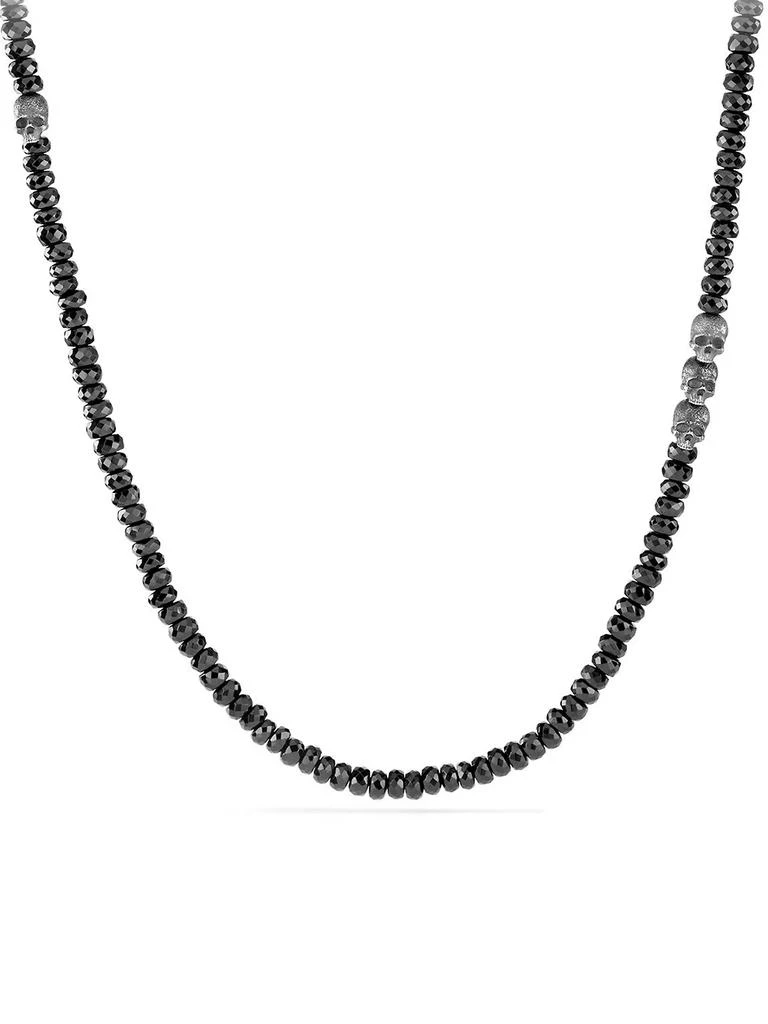 David Yurman Memento Mori Skull Station Necklace in Sterling Silver 1