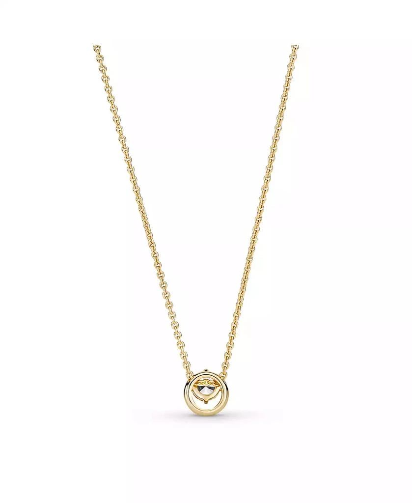 PANDORA Timeless 14K Gold-Plated Sparkling Round Cubic Zirconia Halo Pendant Collier Necklace 2