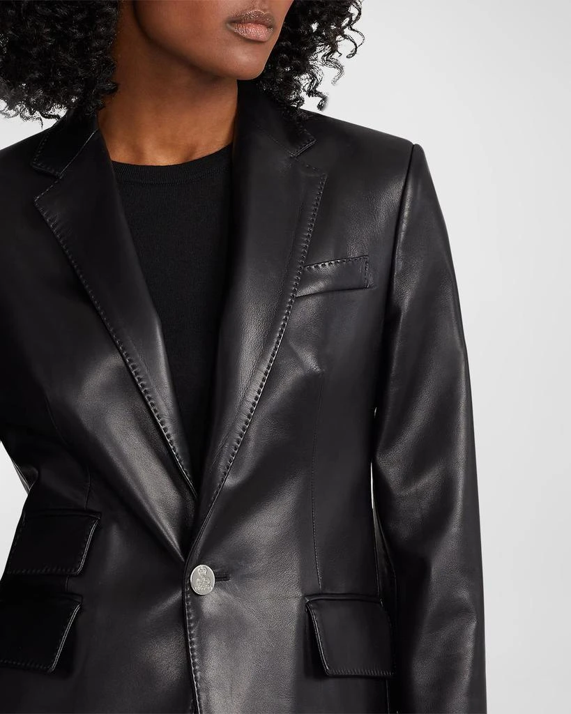 Ralph Lauren Collection Parker Leather Single-Breasted Blazer Jacket 5