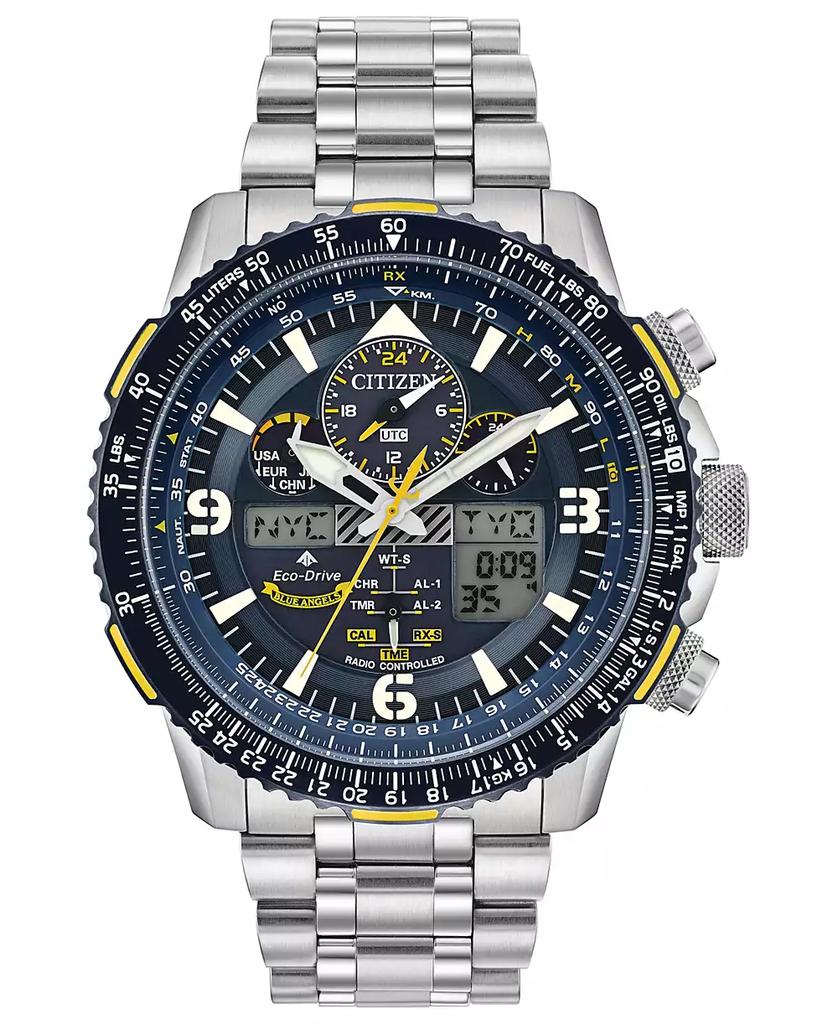 Citizen Eco-Drive Men's Analog-Digital Promaster Blue Angels Skyhawk A-T Stainless Steel Bracelet Watch 46mm