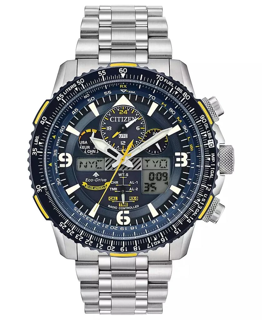 Citizen Eco-Drive Men's Analog-Digital Promaster Blue Angels Skyhawk A-T Stainless Steel Bracelet Watch 46mm 1