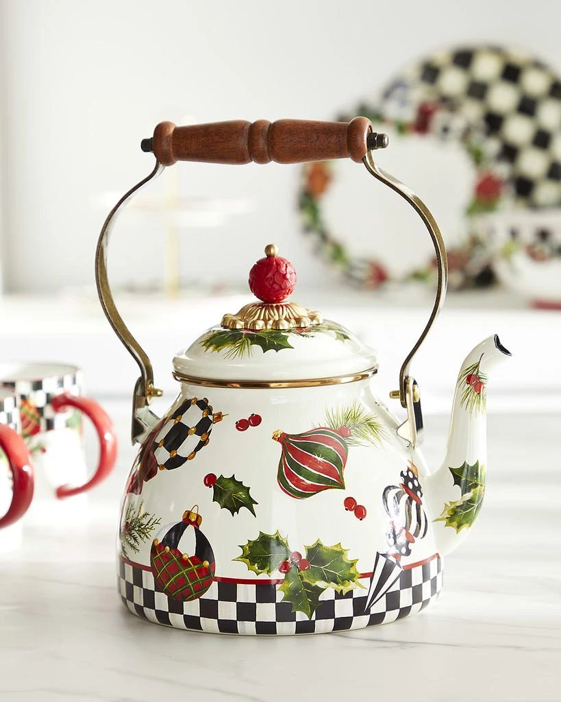 MacKenzie-Childs Deck The Halls Tea Kettle, 2 Qt 1